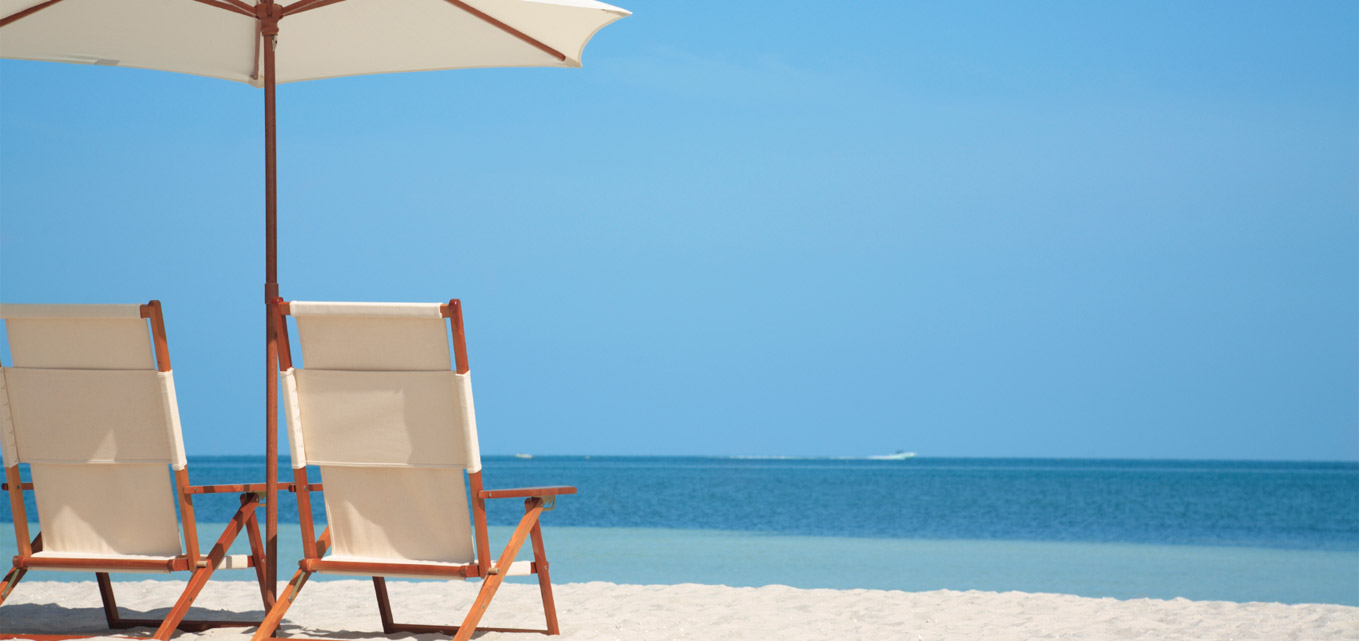2 deck chairs on Florida beach